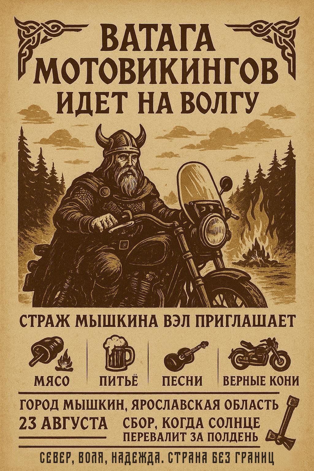 Ватага мотовикингов идет на Волгу