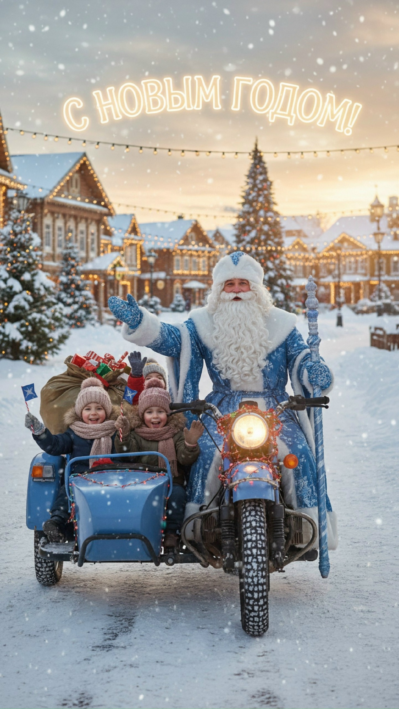 Предновогодний мотопробег Мото Дед Мороз 2025